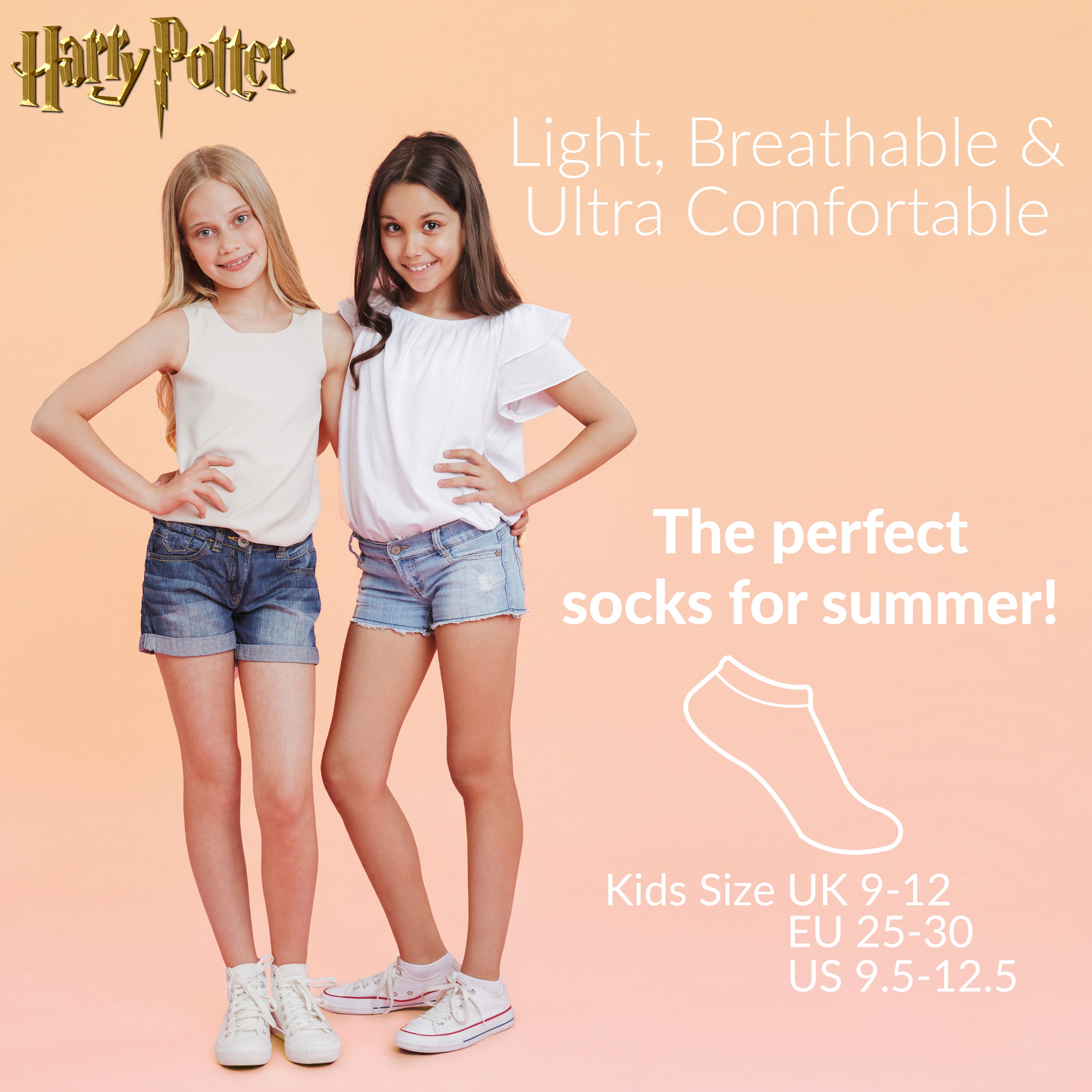 Harry Potter Socks 5 Pairs No Show Trainer Socks for Girls 12-3.5 - Get Trend
