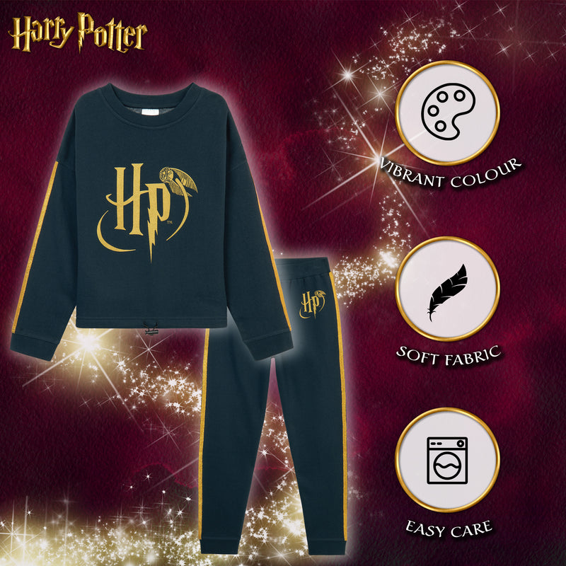 Harry Potter Girls Tracksuit, Sweatshirt and Joggers Set for Kids and Teens