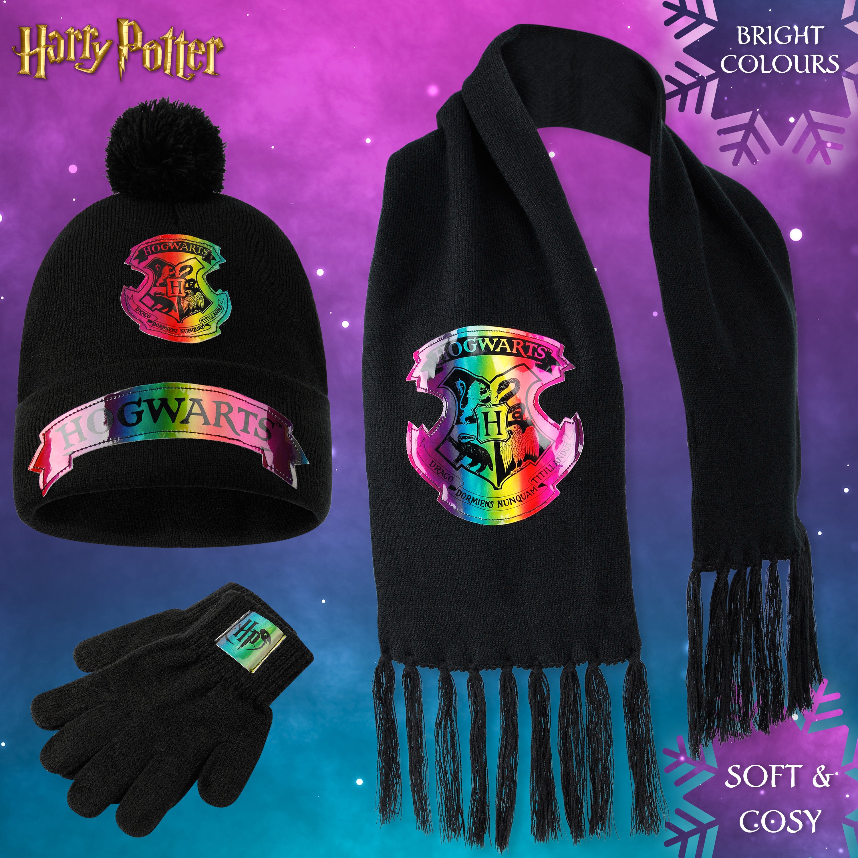 Harry Potter Beanie Hat Scarf and Gloves Set Kids, Gifts for Girls - Get Trend