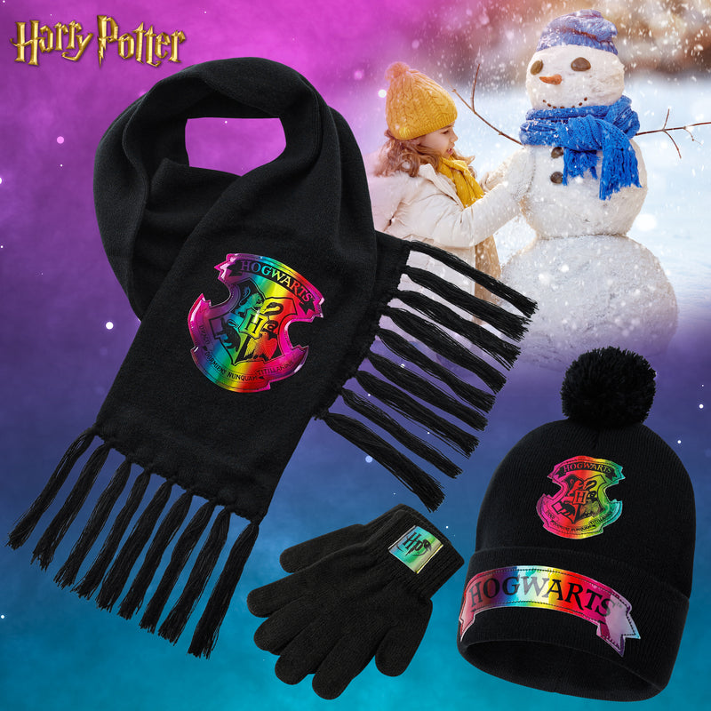 Harry Potter Beanie Hat Scarf and Gloves Set Kids, Gifts for Girls - Get Trend