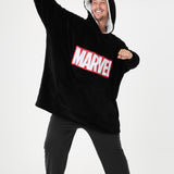 Marvel Hoodies For Men, BLACK Fleece Oversized Hoodie Blanket, Avengers Gifts for Men - Get Trend