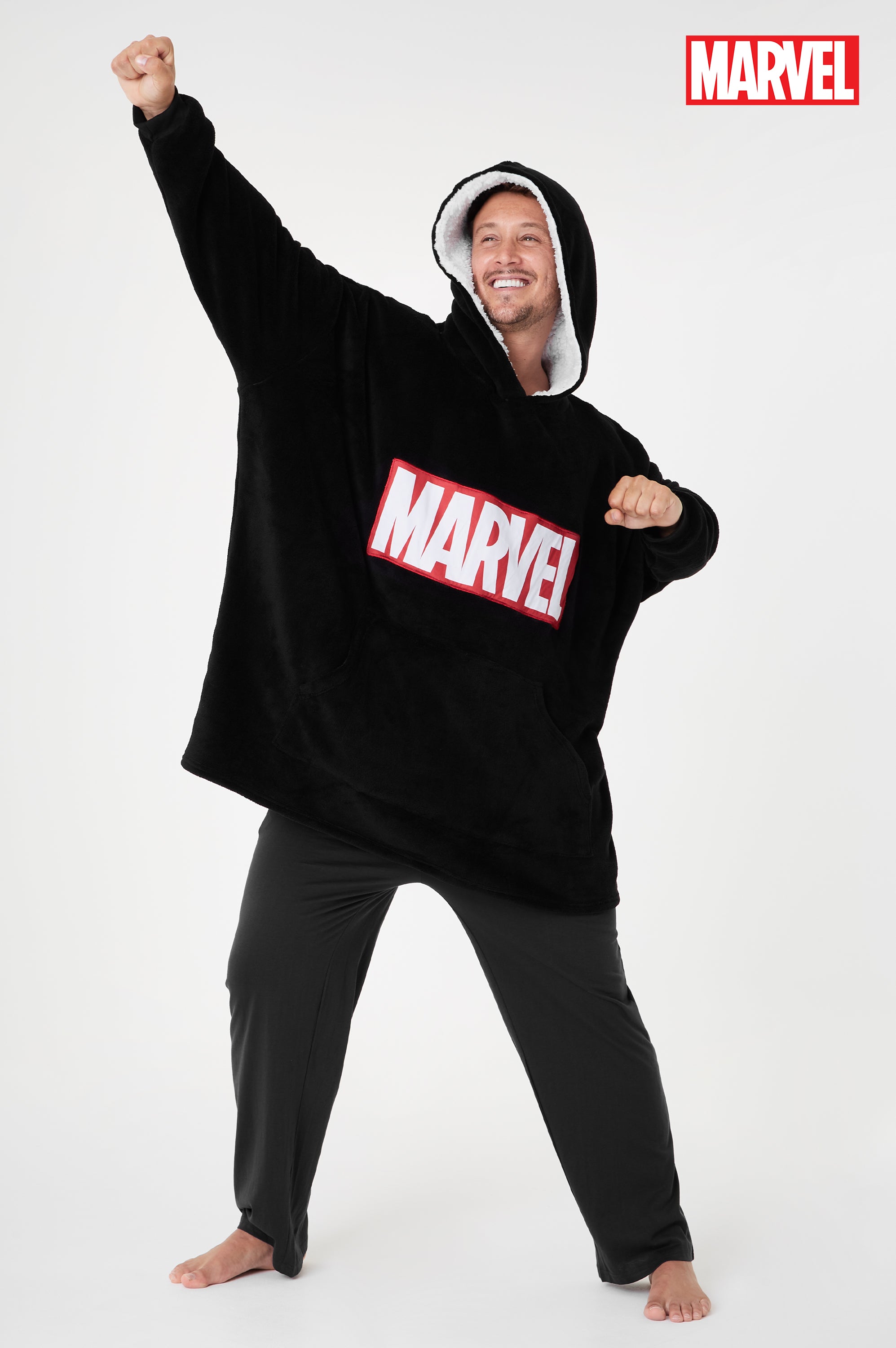 Marvel Hoodies For Men, BLACK Fleece Oversized Hoodie Blanket, Avengers Gifts for Men - Get Trend