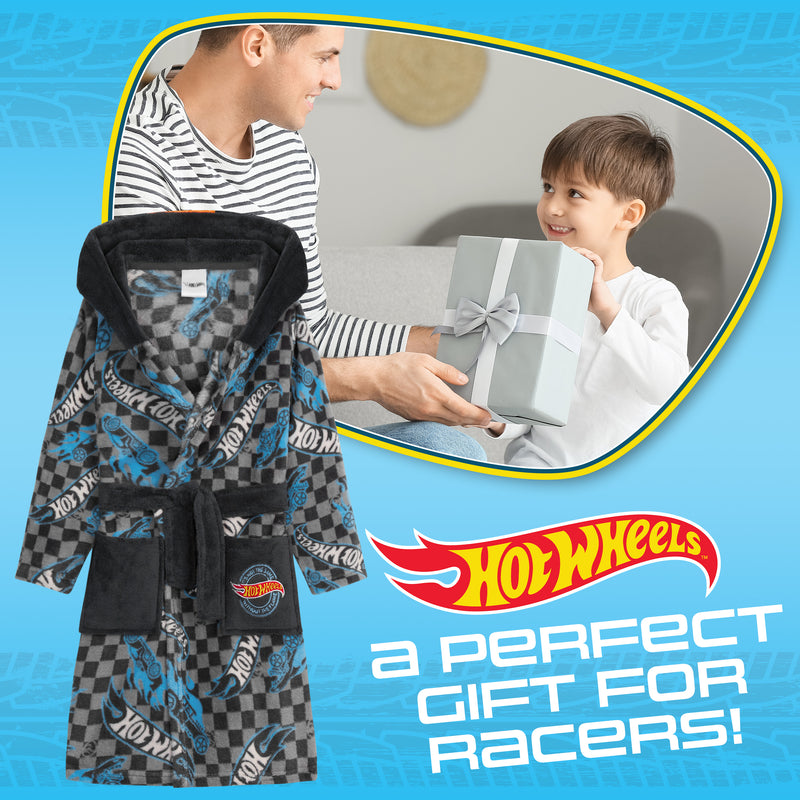 Hot Wheels Dressing Gown - Fluffy Fleece Dressing Gowns for Boys - Get Trend