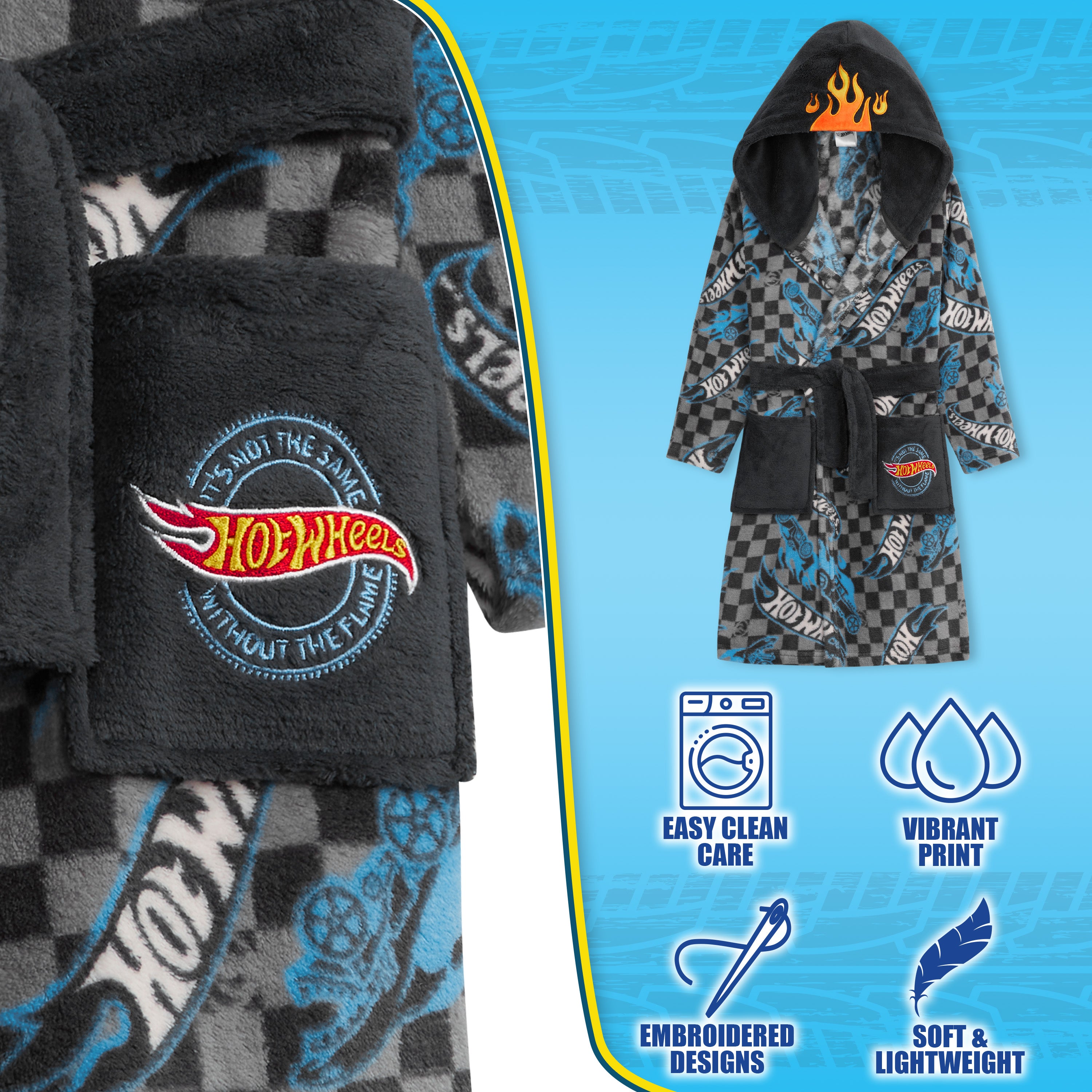 Hot Wheels Dressing Gown - Fluffy Fleece Dressing Gowns for Boys - Get Trend
