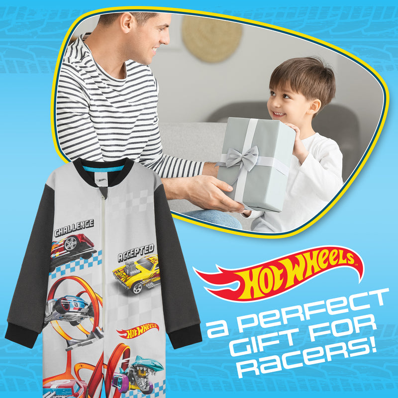 Hot Wheels Onesies for Boys - Fleece Pyjamas for Kids