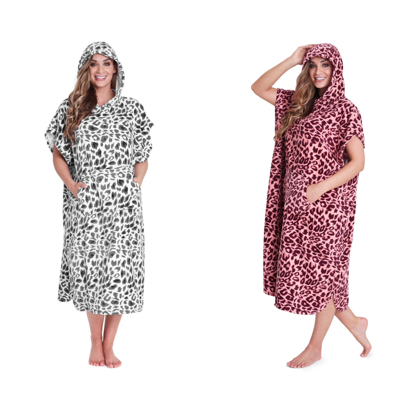 CityComfort Adults Hooded Towel Poncho Hooded Terry Towelling Poncho - Get Trend