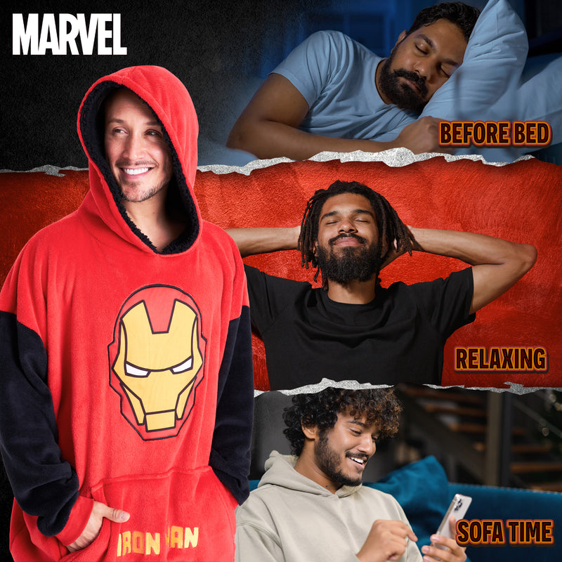 Marvel Oversized Hoodie Blanket for Men - Iron Man