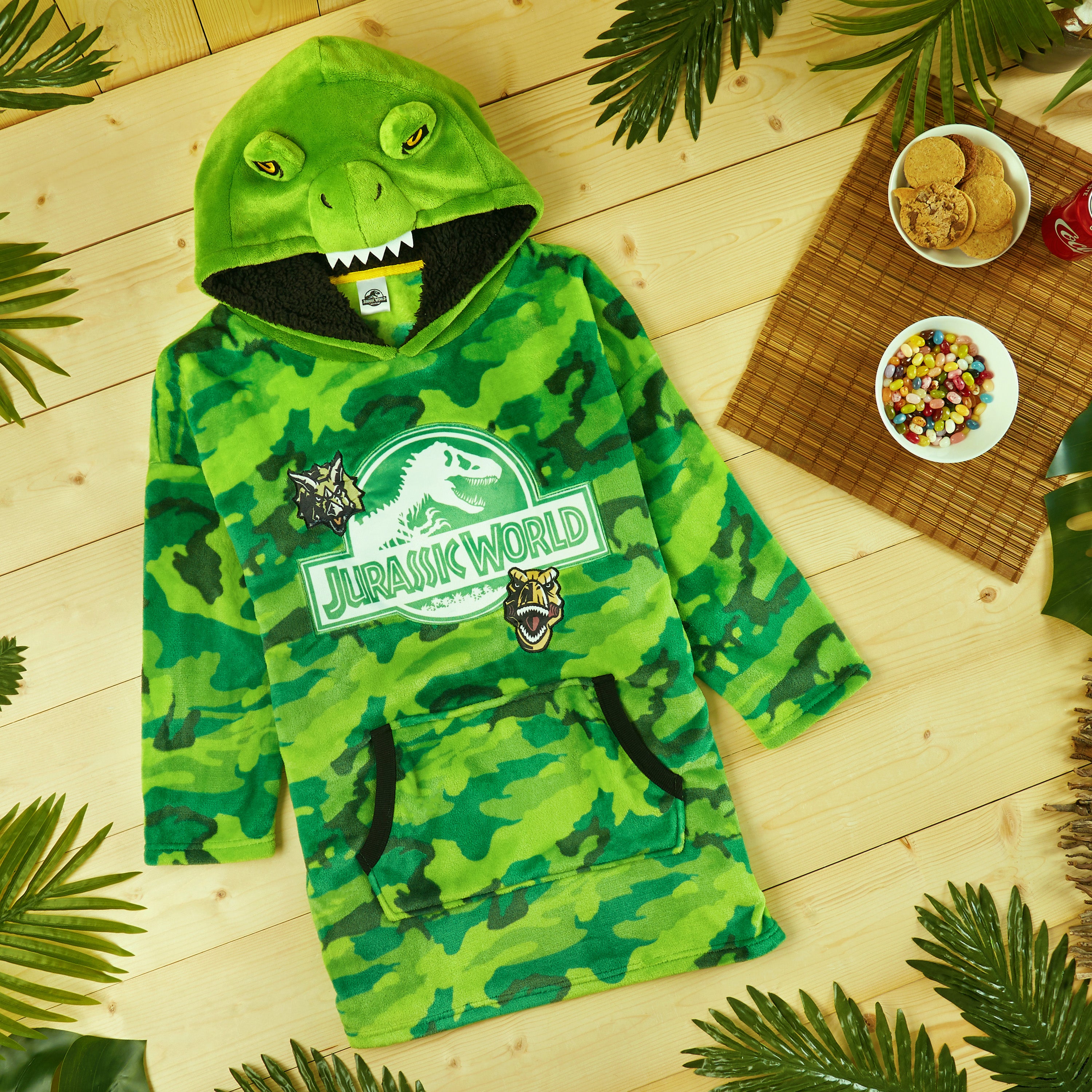 Jurassic World Blanket Hoodie - Jurassic World Fleece Oversized Hoodie - Get Trend