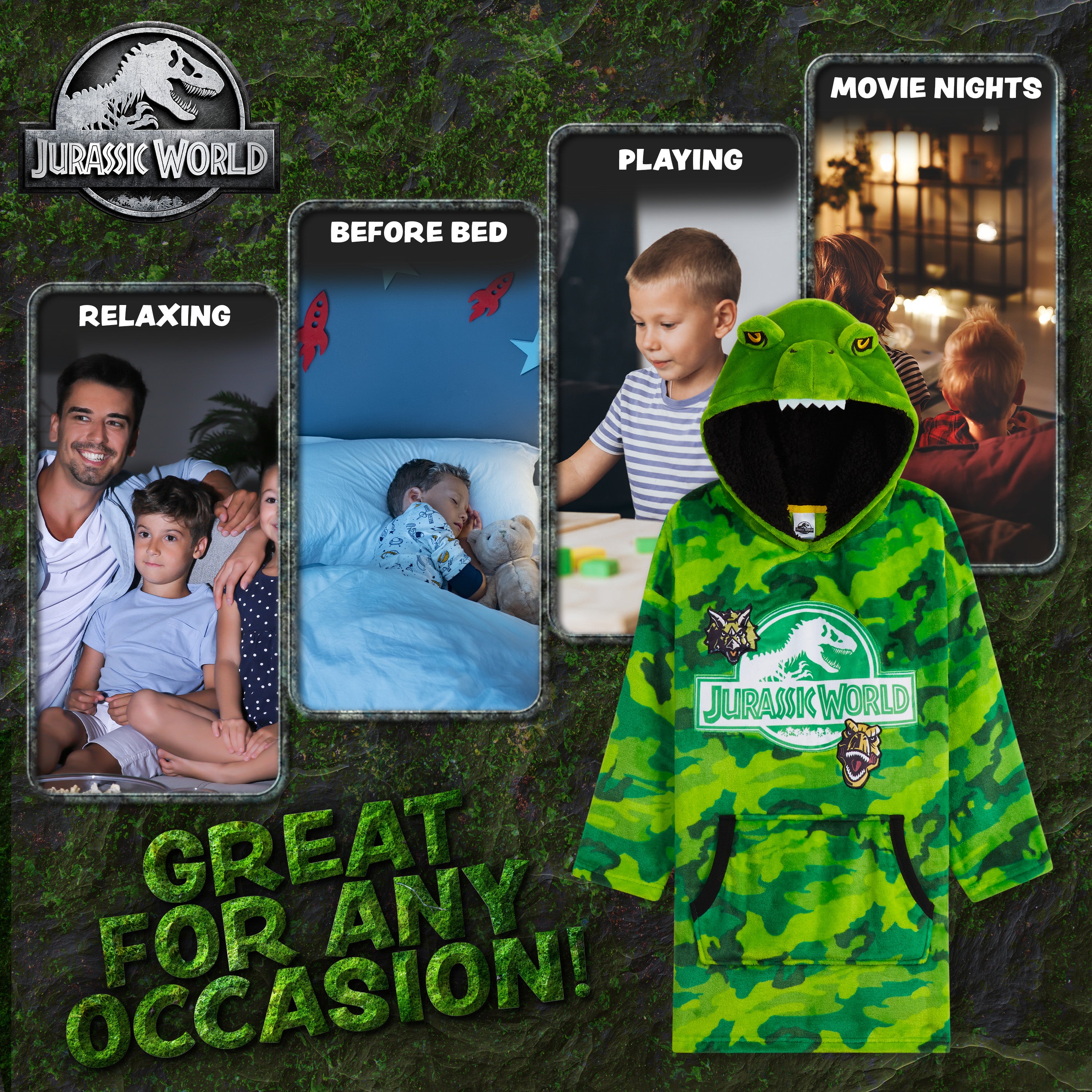 Jurassic World Blanket Hoodie - Jurassic World Fleece Oversized Hoodie - Get Trend