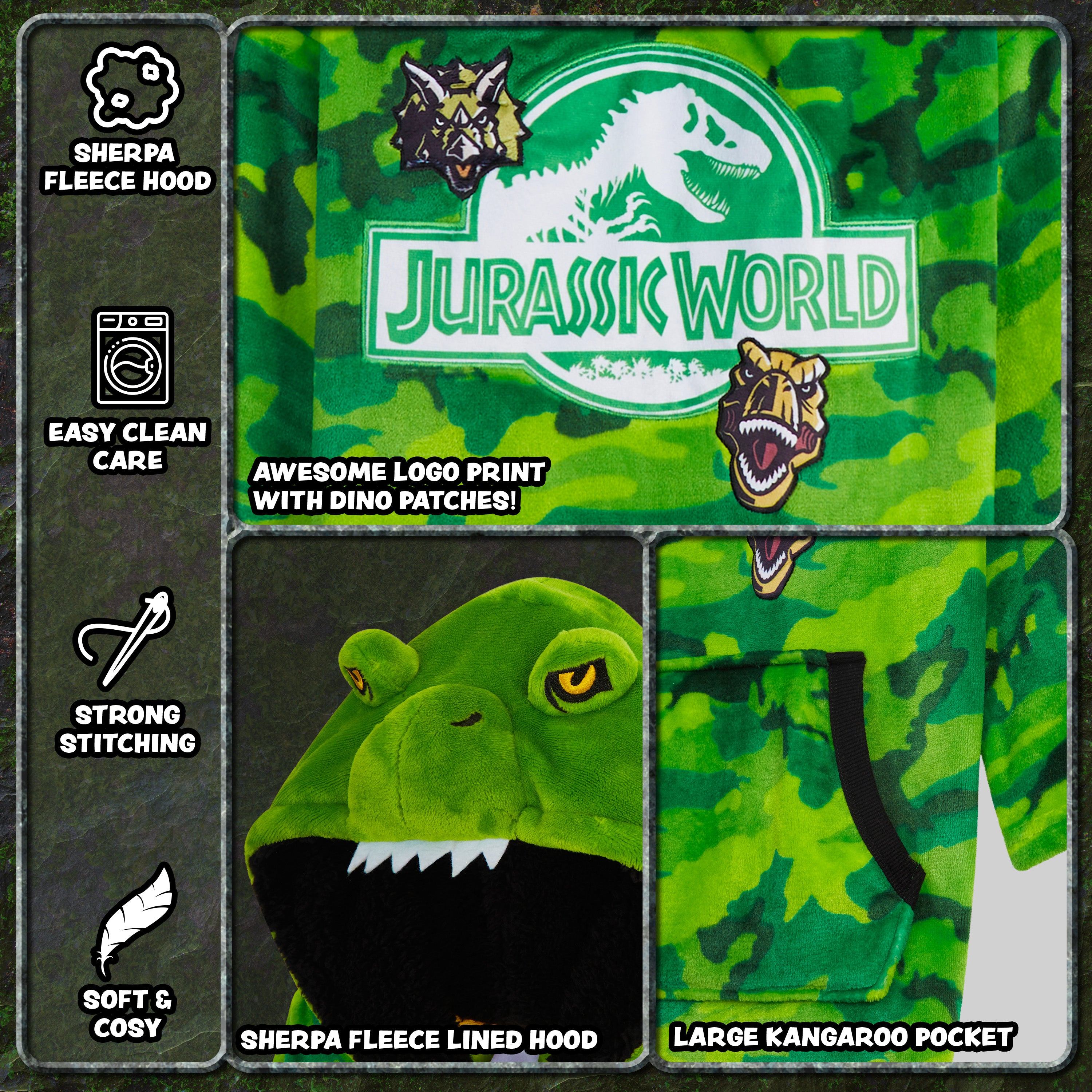 Jurassic World Blanket Hoodie - Jurassic World Fleece Oversized Hoodie - Get Trend