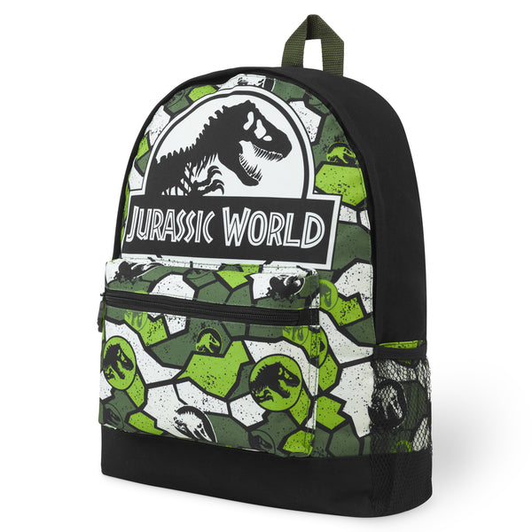 Jurassic World Backpack with Camouflage Print & Sequin Design, Boys Girls Teens - Get Trend