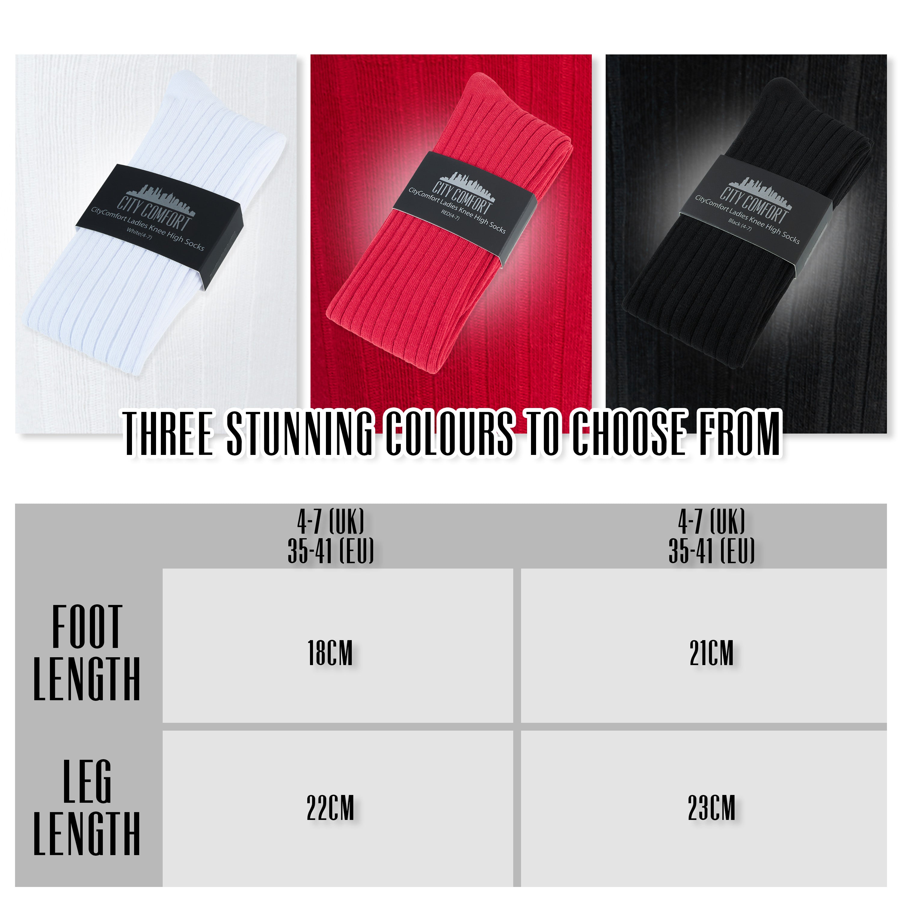 CityComfort Knee High Socks - Knee High Socks for Adults - Get Trend
