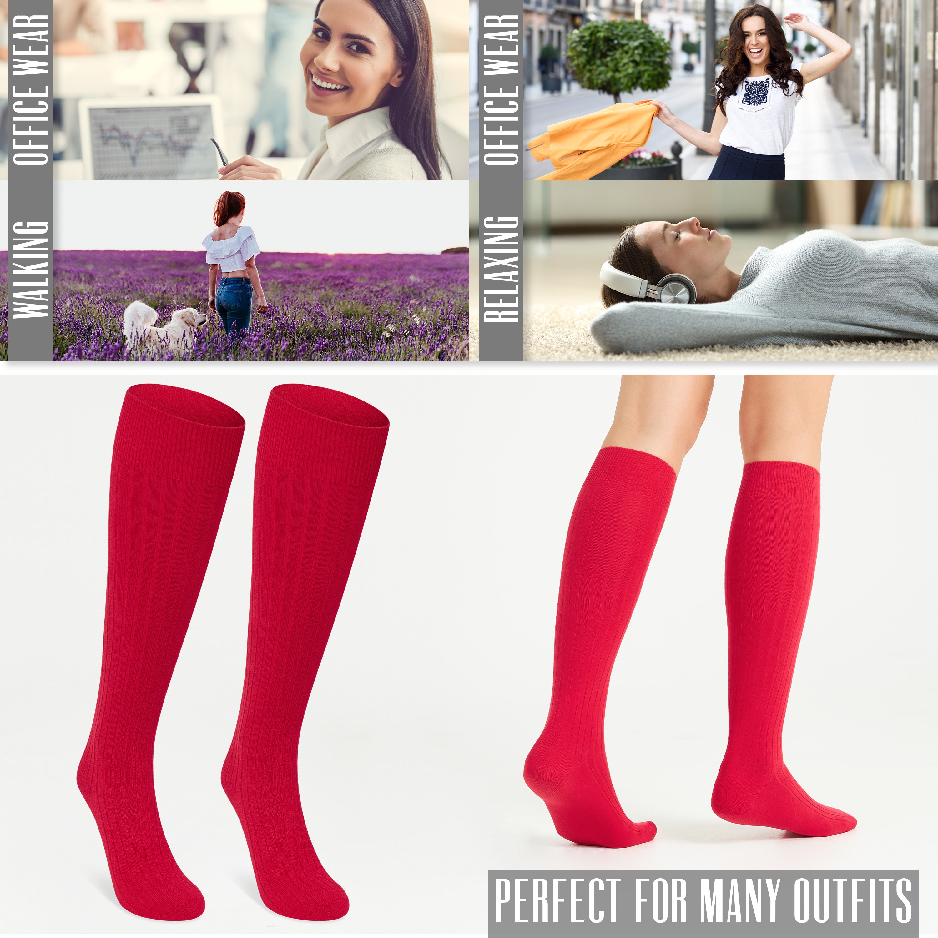 CityComfort Knee High Socks - Knee High Socks for Adults - Get Trend