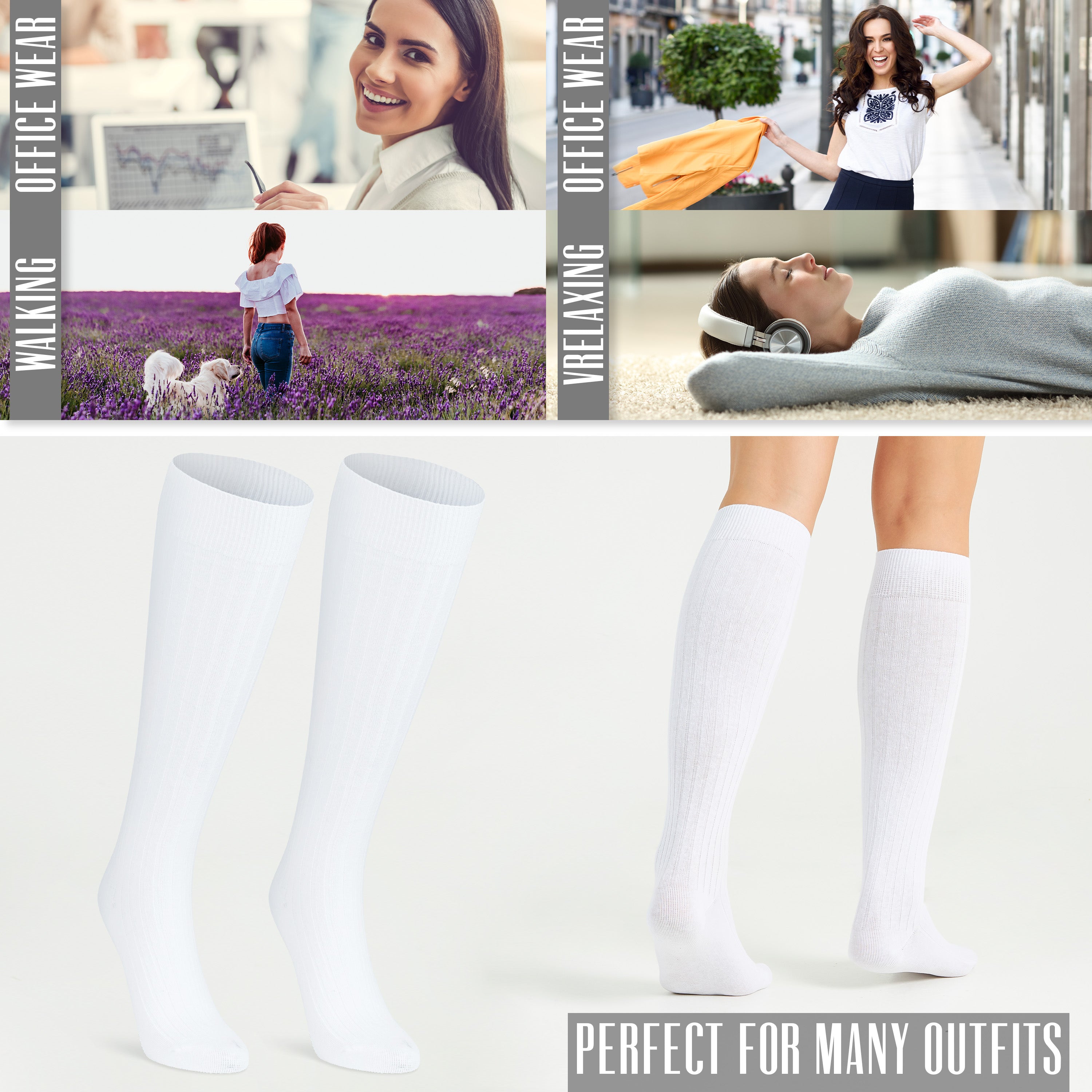 CityComfort Knee High Socks - Knee High Socks for Adults - Get Trend