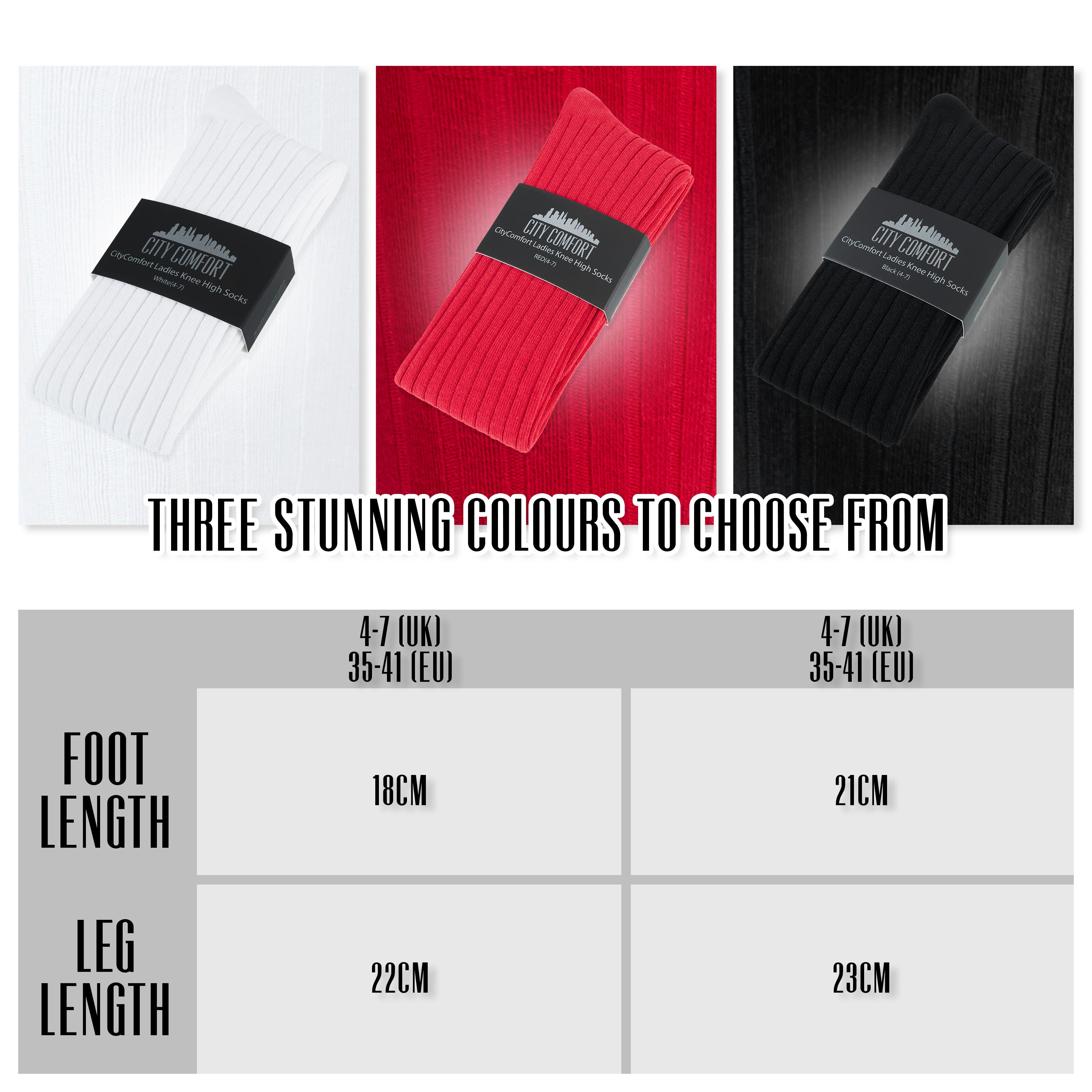 CityComfort Knee High Socks - Knee High Socks for Adults - Get Trend