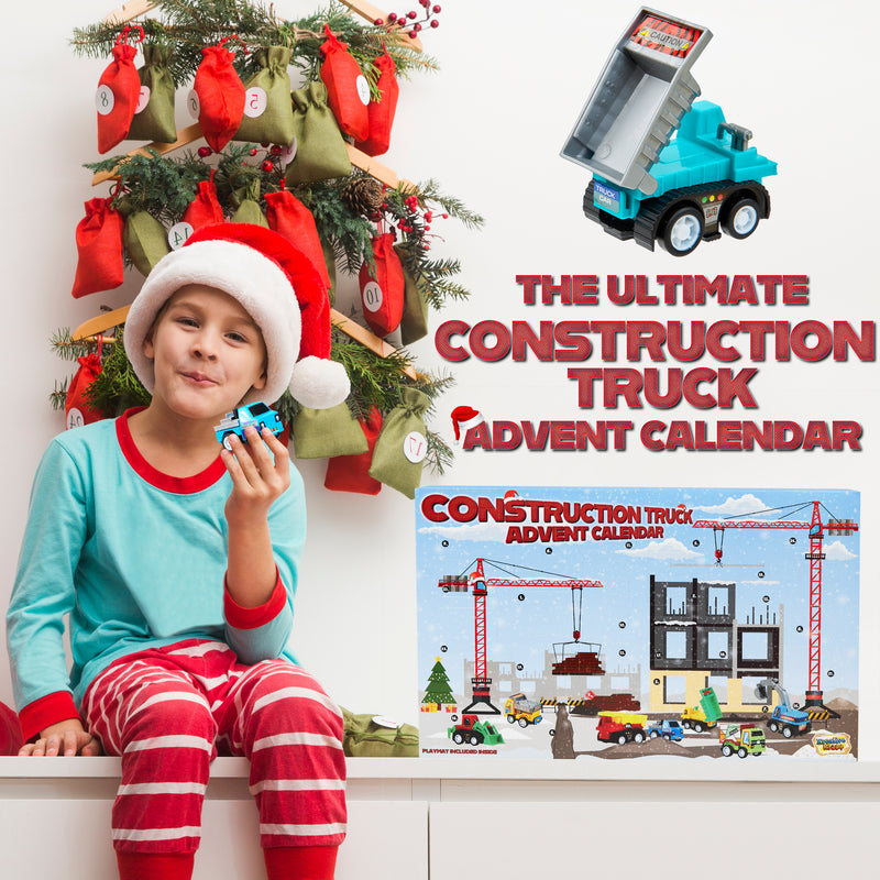 KreativeKraft Advent Calendar Kids Car Advent Calendars with 24 Diecast Mini Racing Cars or Construction Trucks - Get Trend