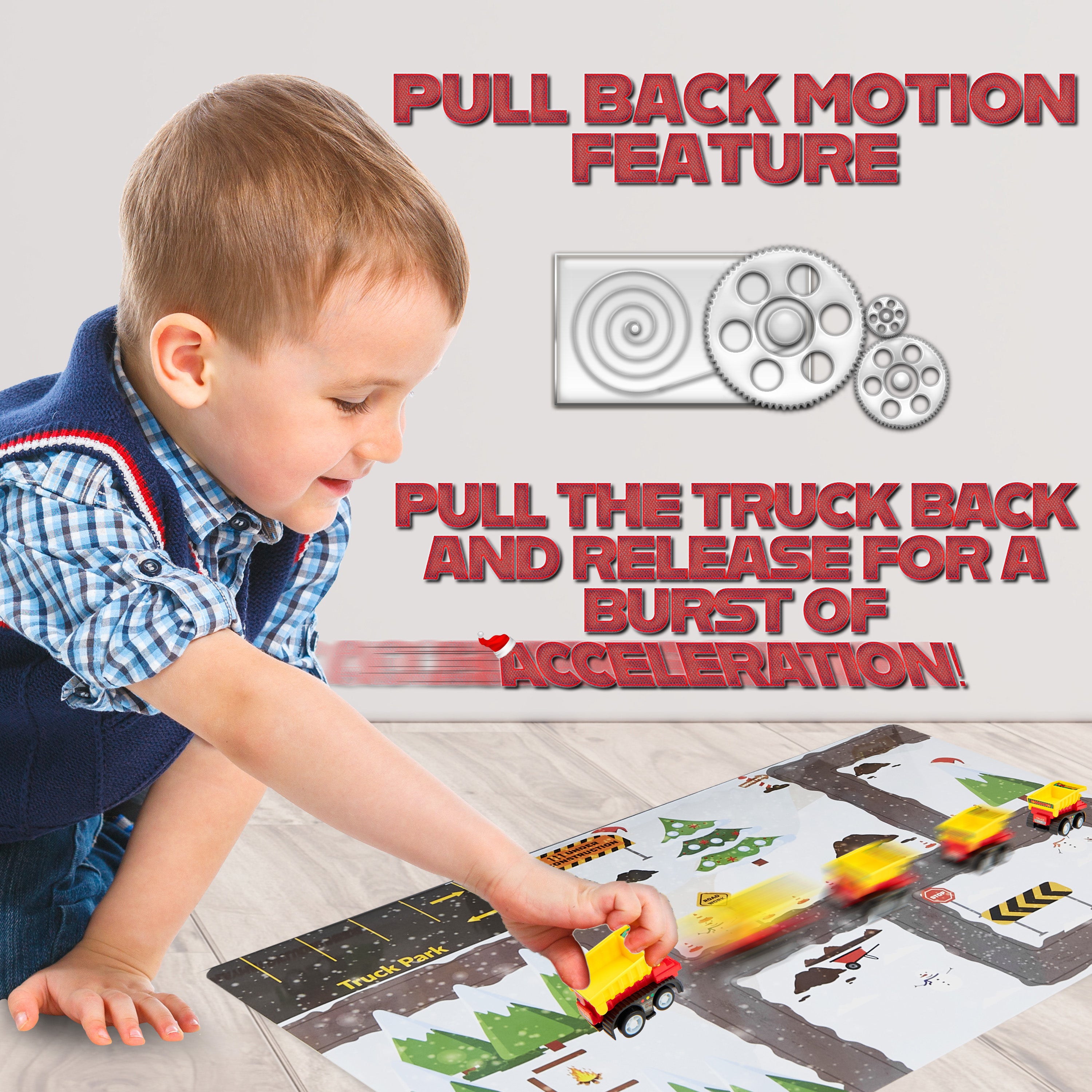 KreativeKraft Advent Calendar Kids Car Advent Calendars with 24 Diecast Mini Racing Cars or Construction Trucks - Get Trend