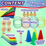 KreativeKraft Outdoor Games for Kids Sports Day Kit Egg and Spoon Race Sack Race - Get Trend