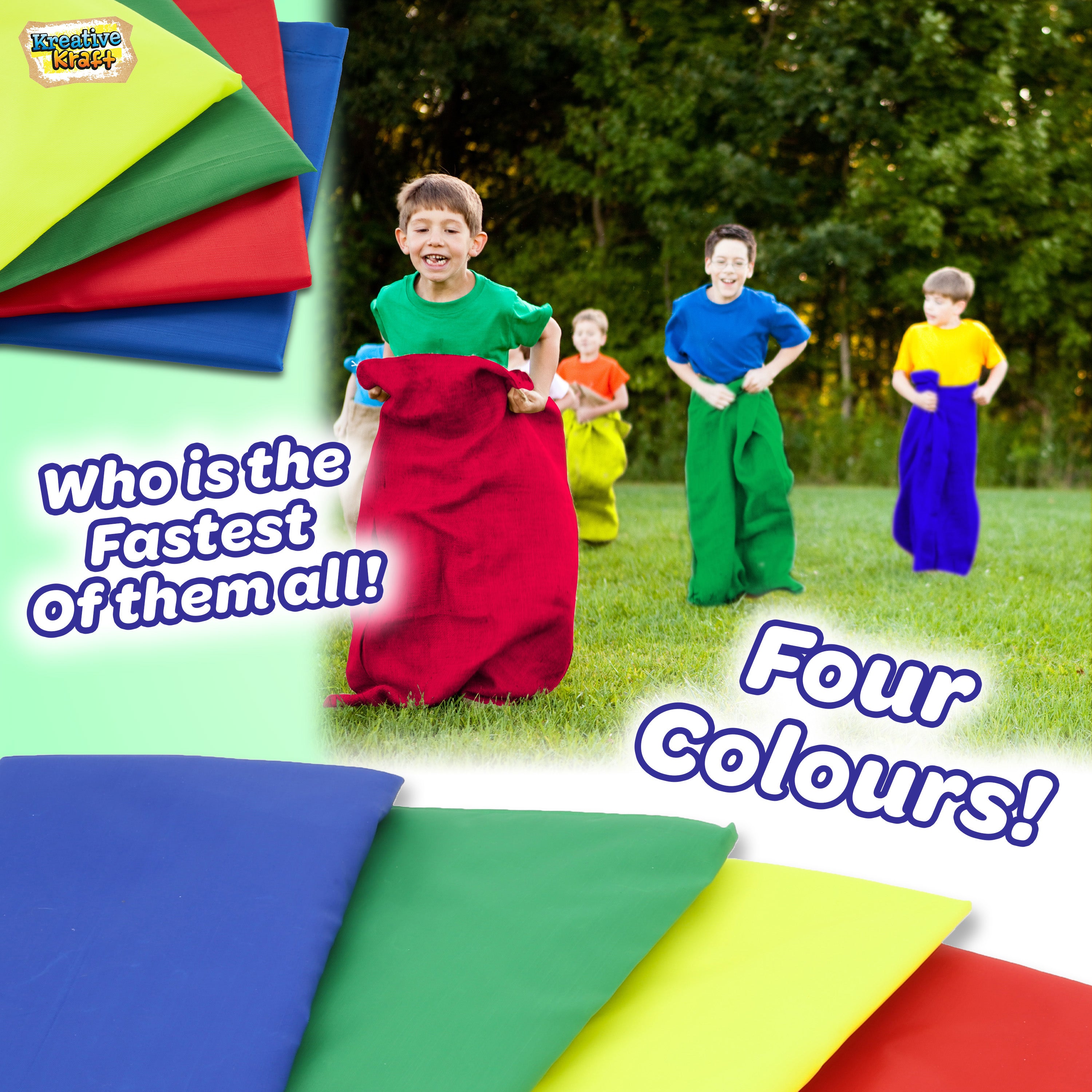 KreativeKraft Outdoor Games for Kids Sports Day Kit Egg and Spoon Race Sack Race - Get Trend