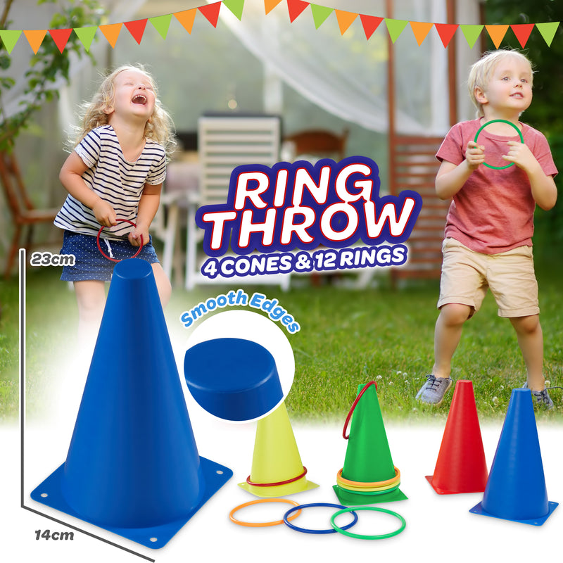 KreativeKraft Outdoor Games for Kids Sports Day Kit Egg and Spoon Race Sack Race