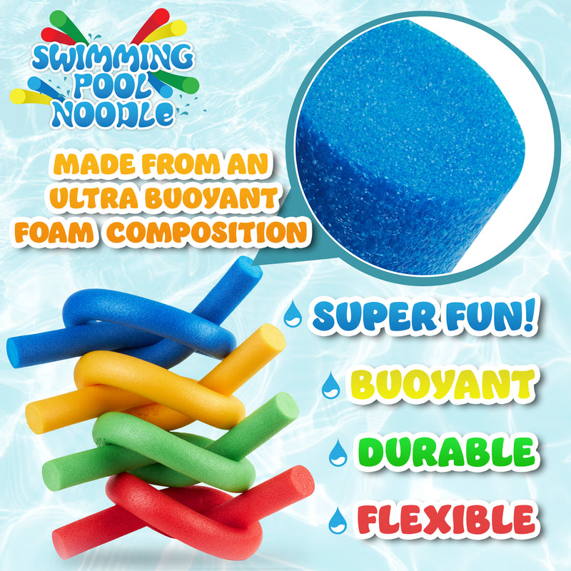 Swimming Pool Noodle for Kids and Adults - 4 Pack