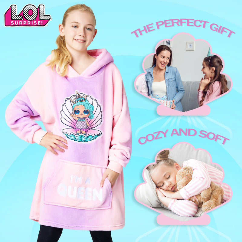 L.O.L. Surprise! Oversized Hoodie Blanket for Girls, Lol Doll Gifts for Girls Multi - Get Trend