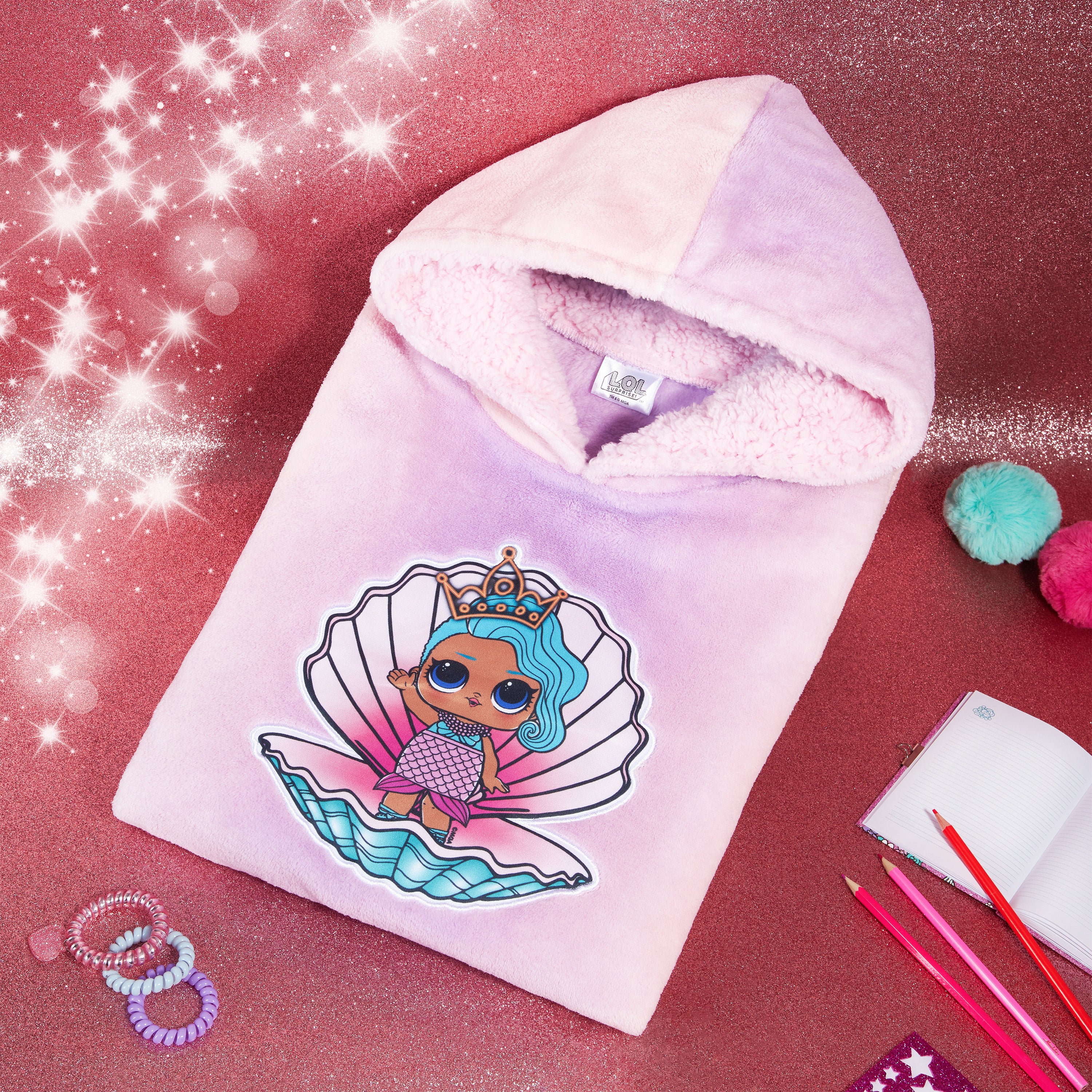 L.O.L. Surprise! Oversized Hoodie Blanket for Girls, Lol Doll Gifts for Girls Multi - Get Trend