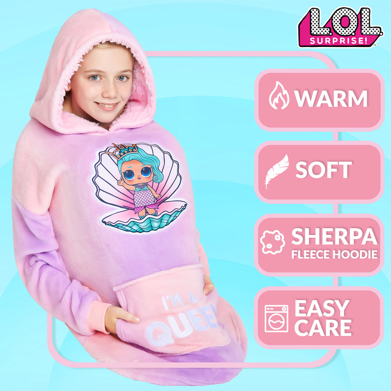 L.O.L. Surprise! Oversized Hoodie Blanket for Girls, Lol Doll Gifts for Girls Multi - Get Trend