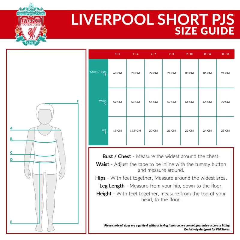 Liverpool F.C. Boys Pyjamas, Football Merchandise, Short Kids PJs for Summer - Get Trend