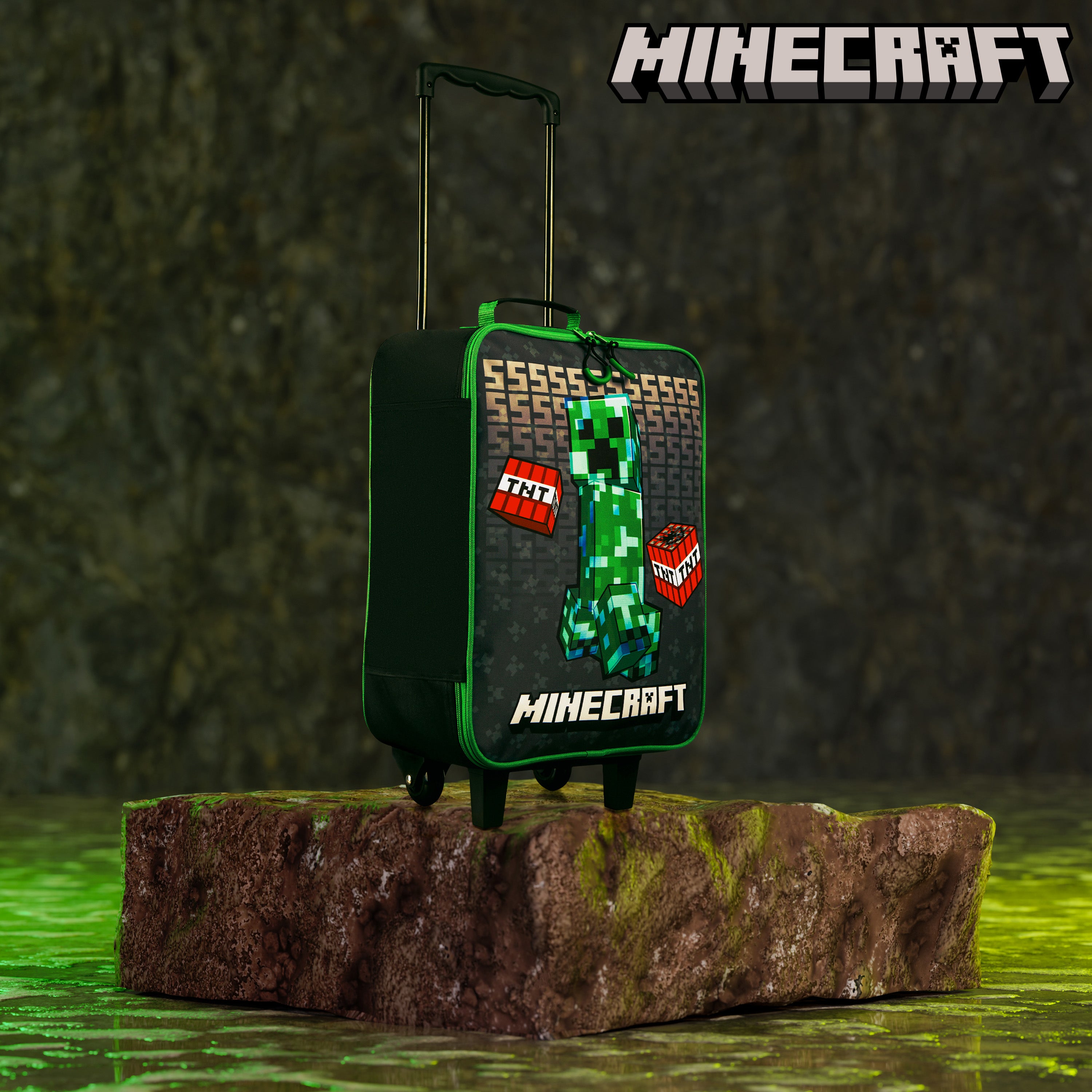 Minecraft Kids Suitcase for Boys and Girls Foldable Trolley Hand Lugga ...