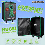 Minecraft Kids Suitcase for Boys and Girls Foldable Hand Luggage Gamer Travel Bag with Wheels - Get Trend