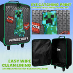 Minecraft Kids Suitcase for Boys and Girls Foldable Hand Luggage Gamer Travel Bag with Wheels - Get Trend