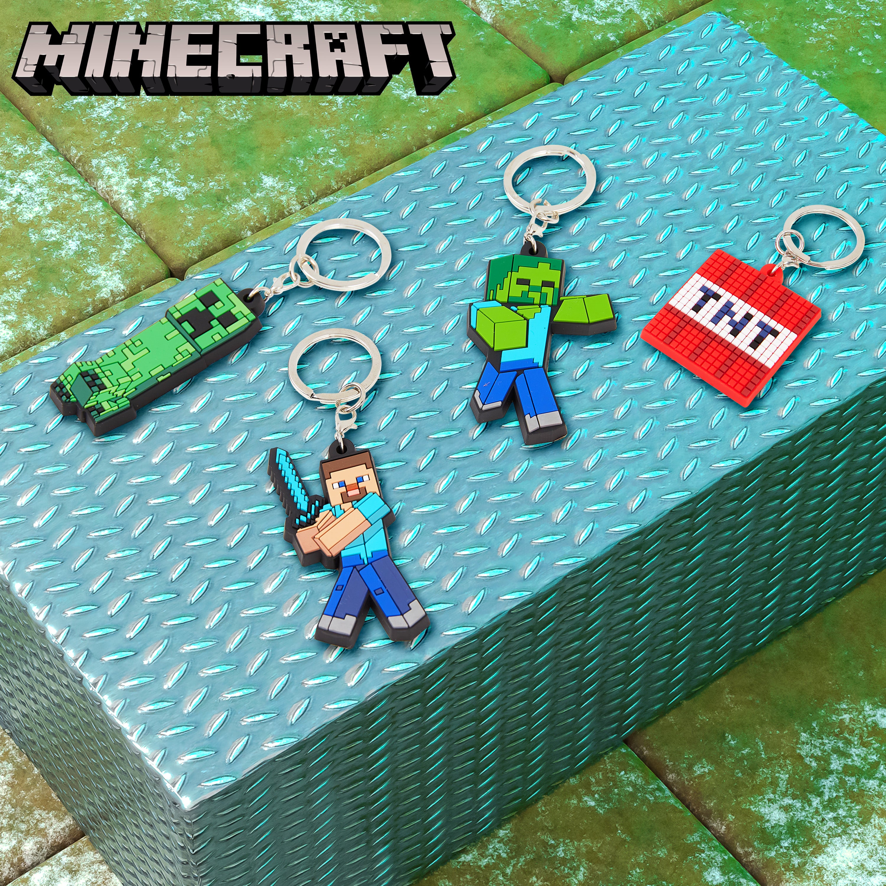 Lego Key Rings Minecraft Minecraft Keyring - Set of 4 Gaming Keyrings for Kids – Get Trend