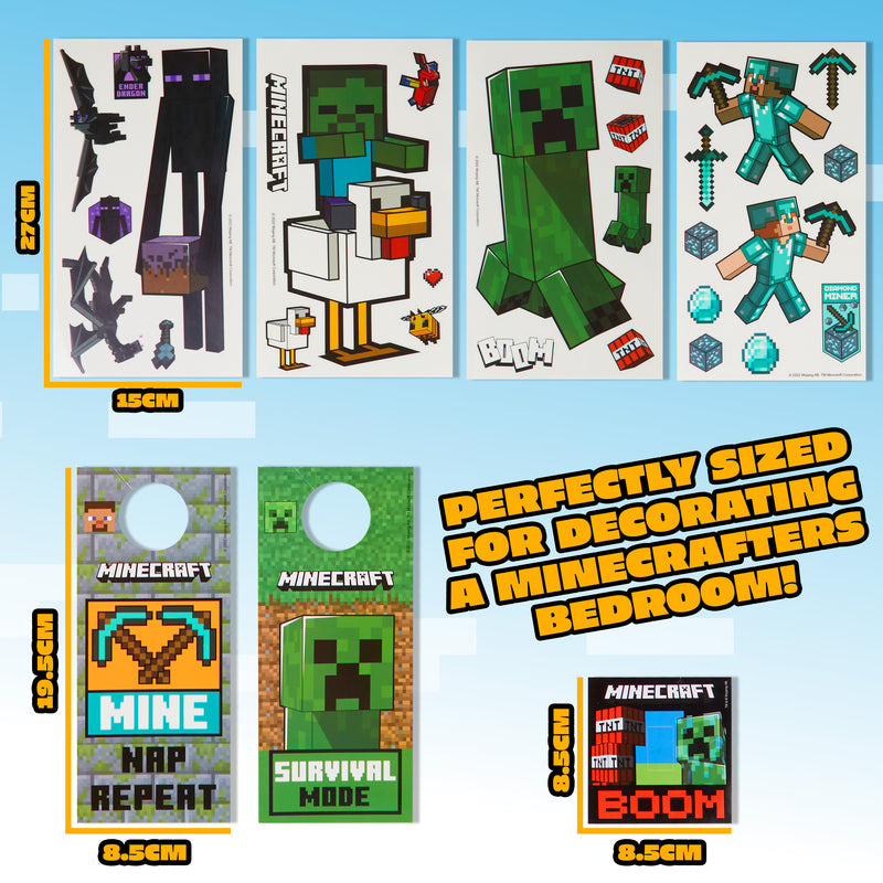 Minecraft Stickers and Accessories - Windows Stickers for Bedrooms for Boys