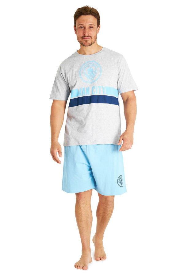 Manchester City F.C. Mens Pyjamas Cotton Official Football Gifts for Men - Get Trend