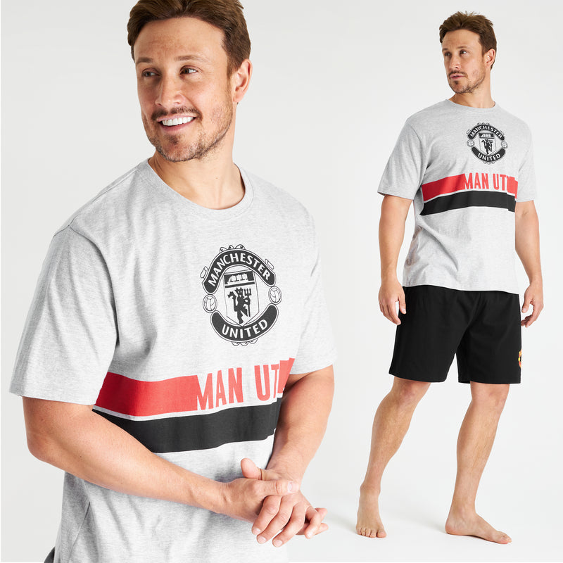 Manchester United F.C. Mens Pyjamas Cotton Official Football Gifts for Men