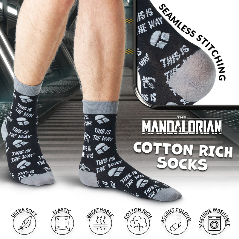 The Mandalorian Mug and Socks Set, Mug Gift Set -This is The Way Black