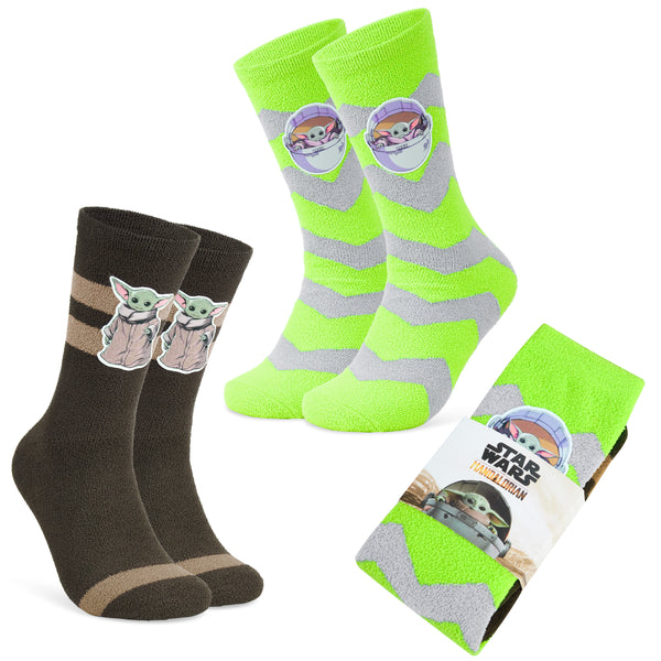 Disney The Mandalorian Fluffy Socks Multipack Mens Slipper Socks, Baby Yoda Gifts for Men - Get Trend