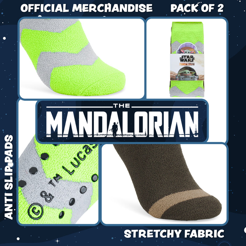 Disney The Mandalorian Fluffy Socks Multipack Mens Slipper Socks, Baby Yoda Gifts for Men