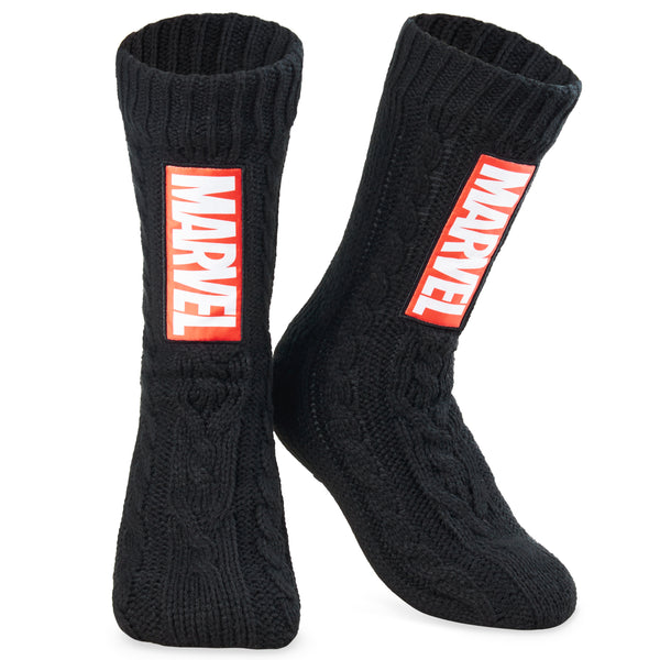 Marvel Fluffy Socks, Mens Slipper Socks, Black Panther Thor Warm Knitted Socks - Get Trend