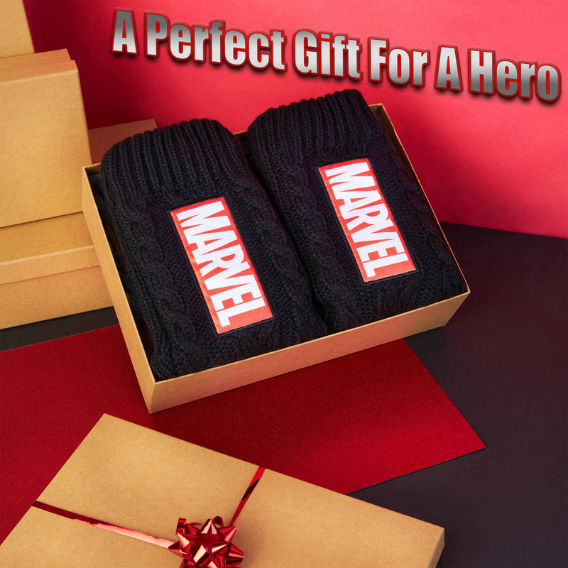 Marvel Fluffy Socks, Mens Slipper Socks, Black Panther Thor Warm Knitted Socks