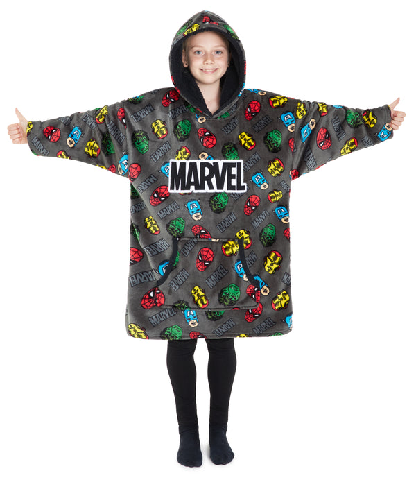 Marvel Hoodies for Boys, Fleece Oversized Blanket Hoodie Avengers - Get Trend