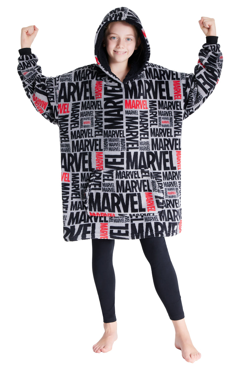 Marvel Oversized Blanket Hoodie Kids Avengers -All Over Print
