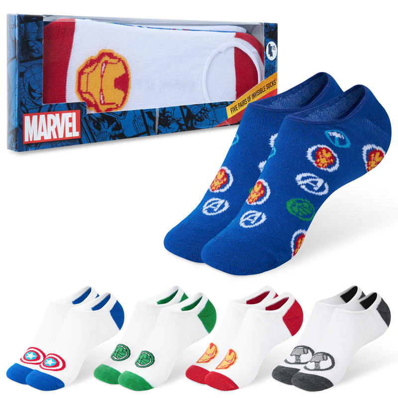 Marvel Men's Socks 5 Pack Avengers Women and Teenagers, White