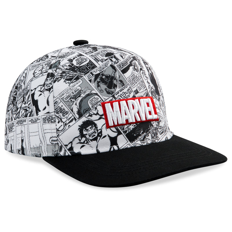 Marvel Baseball Cap for Boys and Teenagers - Black/White