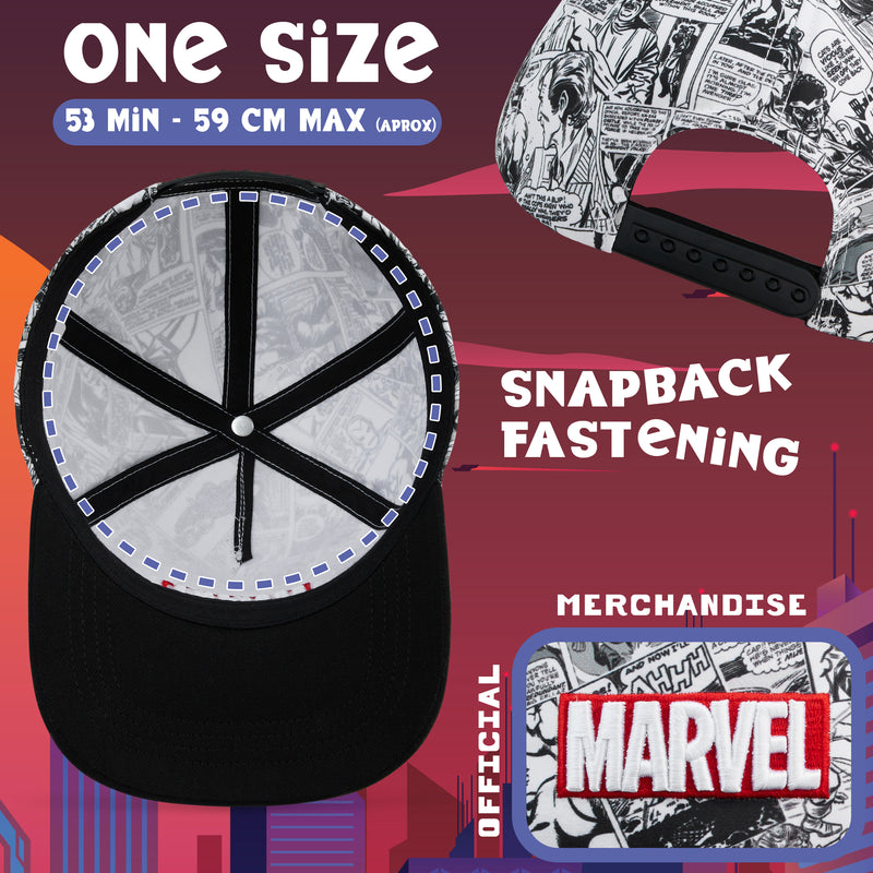 Marvel Baseball Cap for Boys and Teenagers - Black/White - Get Trend
