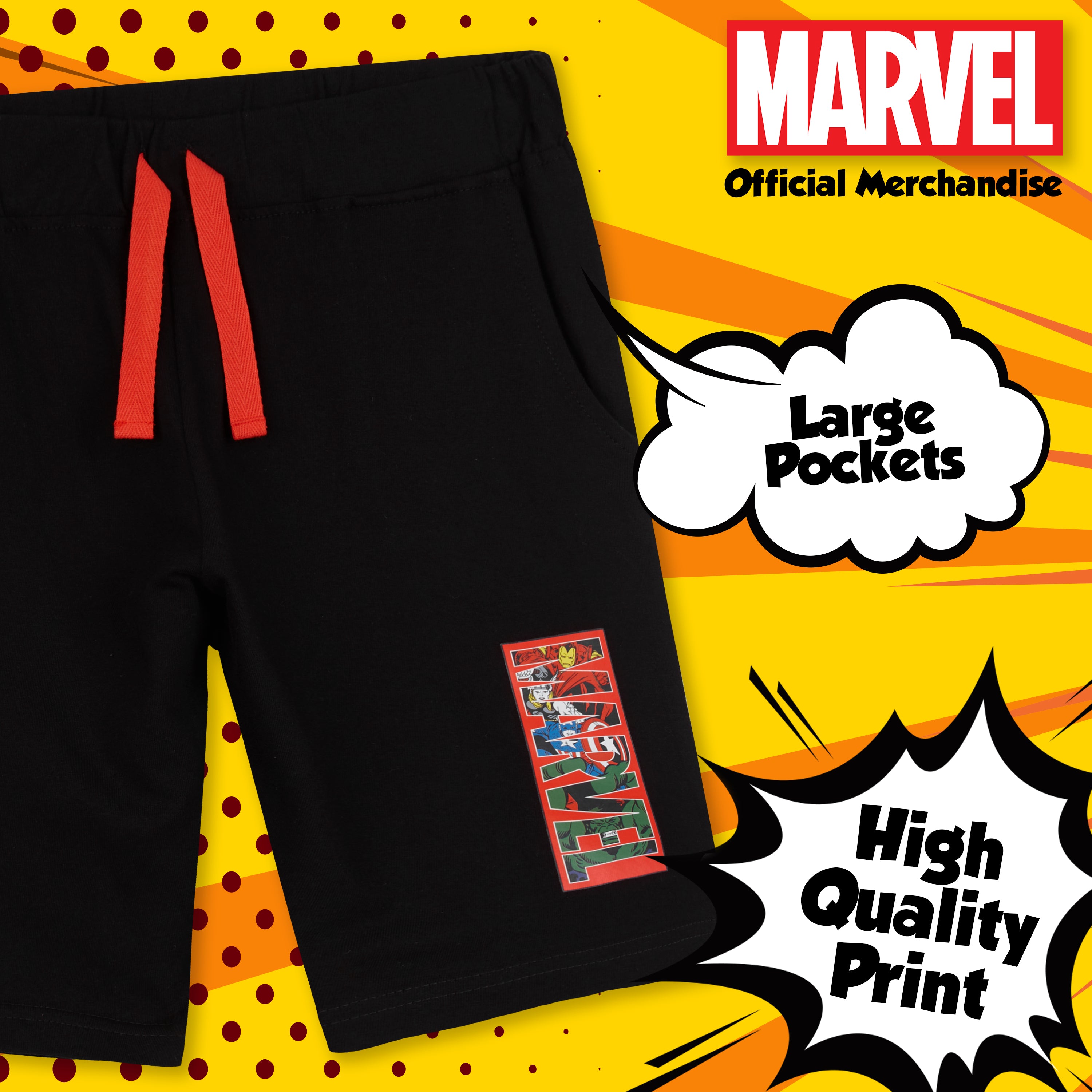 Marvel Avengers Boys Shorts, 2 Pack for Boys Teenagers - Get Trend