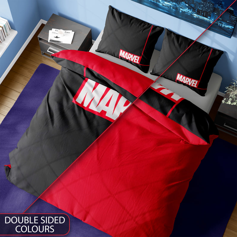 Marvel Kids Bedding Double Duvet Set with Pillow Cases, Reversible (Double) - Get Trend
