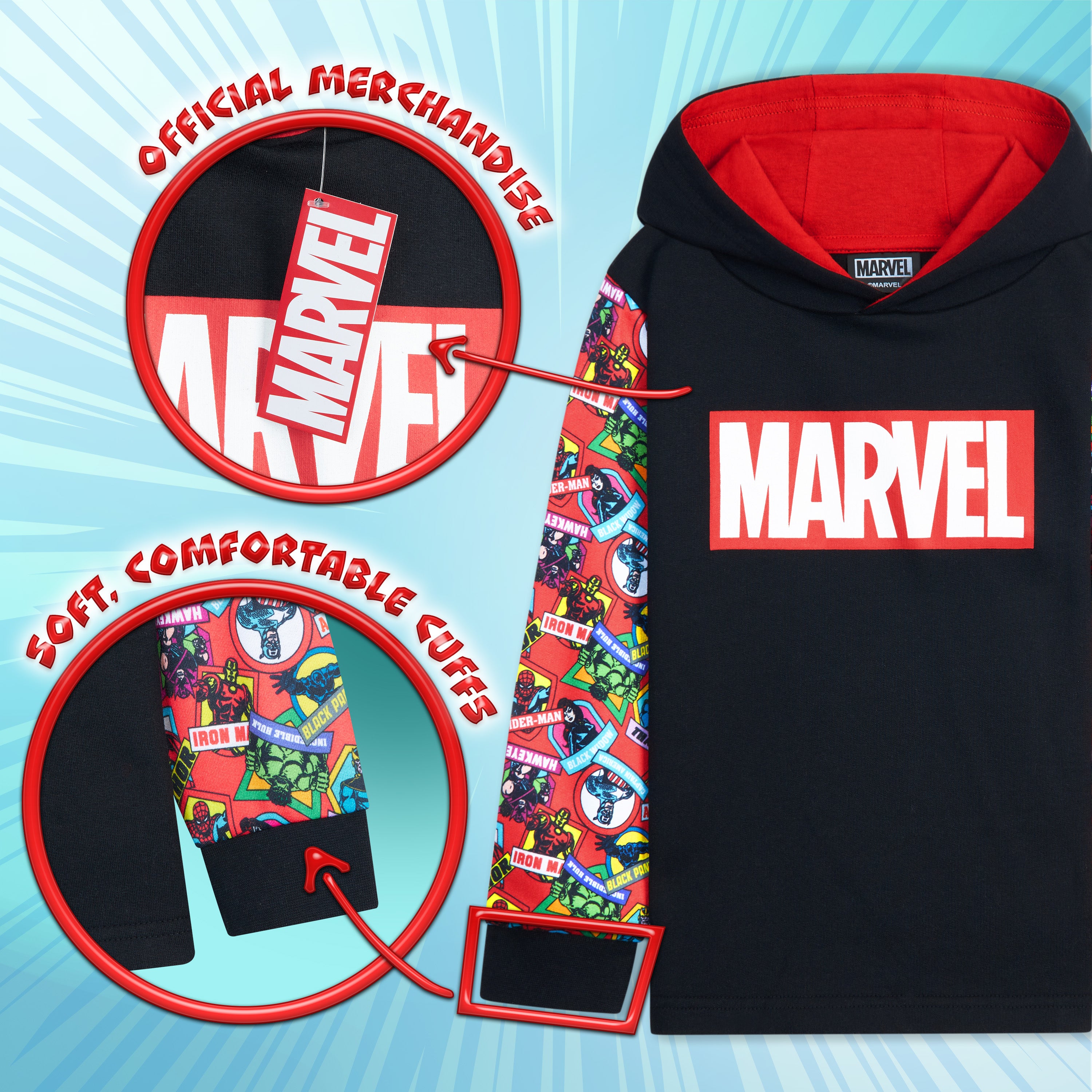 Marvel Avengers Hoodie for Kids and Teens - Superhero Boys' Hoodies - Get Trend