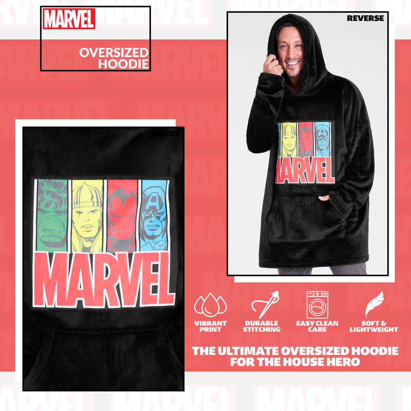 Marvel Mens Hoodies - Fleece Hoodie Blanket, Avengers Gifts for Men - Get Trend